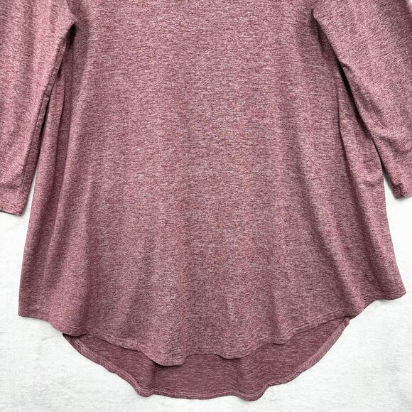 REB In J 220 High-Low Tunic Tee Womens M Soft 3/4 Sleeve Heathered *TINY FLAW* - Picture 3 of 10